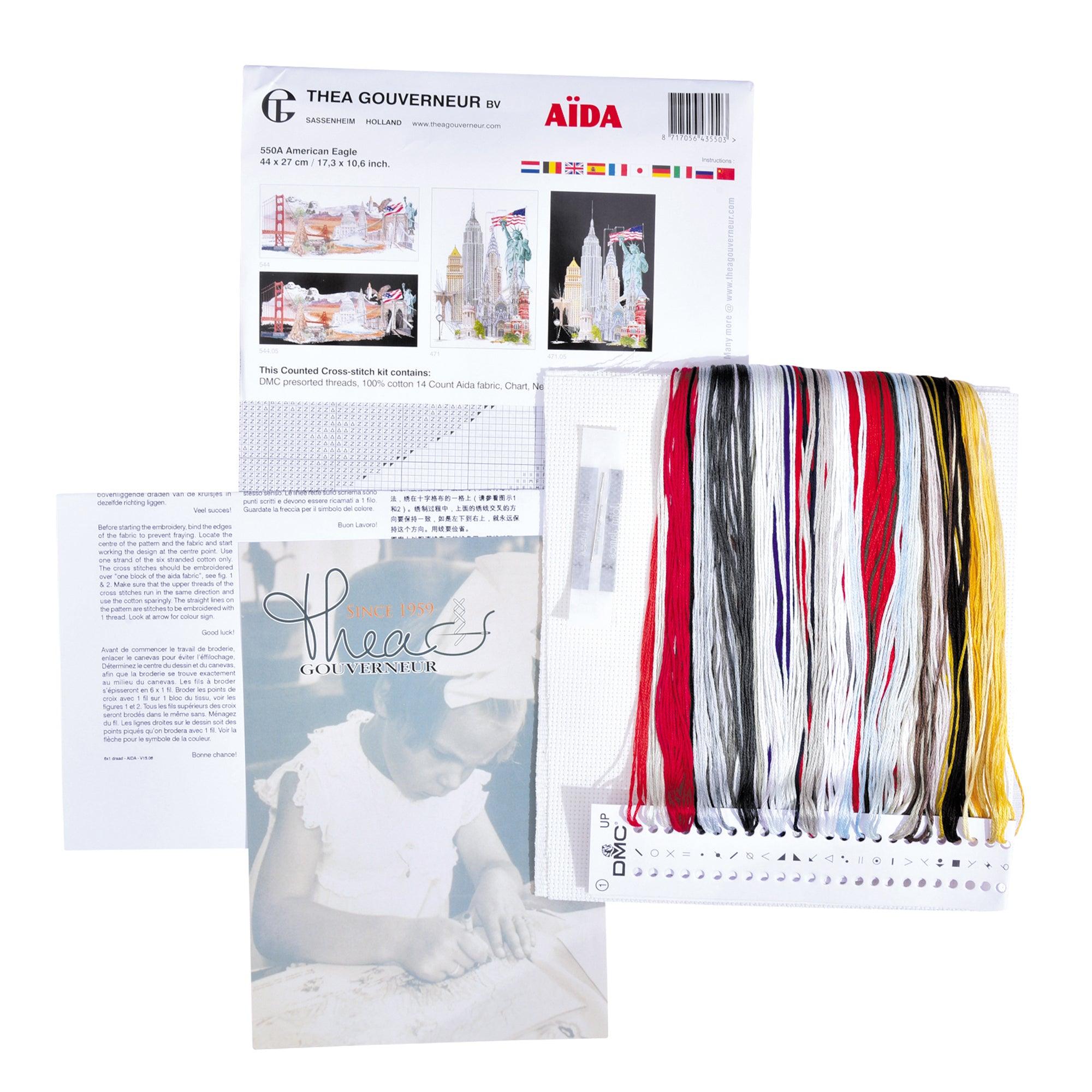 Thea Gouverneur - Counted Cross Stitch Kit - American Eagle - Aida - 14 count - 550A - Thea Gouverneur Since 1959