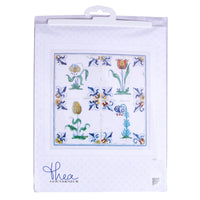 Thea Gouverneur - Counted Cross Stitch Kit - Antique Tiles Flowers - Aida - 18 count - 485A - Thea Gouverneur Since 1959
