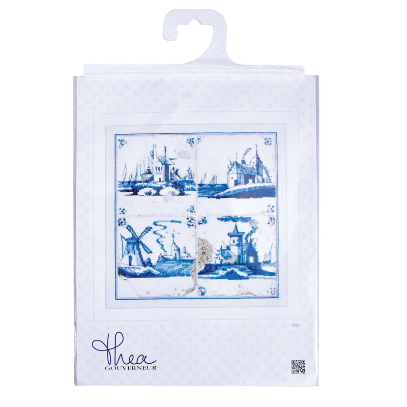 Thea Gouverneur - Counted Cross Stitch Kit - Antique Tiles Villages - Aida - 18 count - 484A - Thea Gouverneur Since 1959