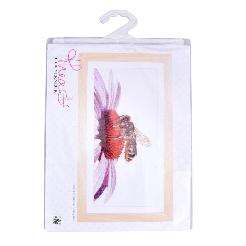 Thea Gouverneur - Counted Cross Stitch Kit - Bee on Echinacea - Aida - 18 count - 549A - Thea Gouverneur Since 1959