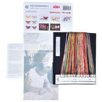Thea Gouverneur - Counted Cross Stitch Kit - Butterfly-Honeysuckle - Aida Black - 18 count - 439.05 - Thea Gouverneur Since 1959