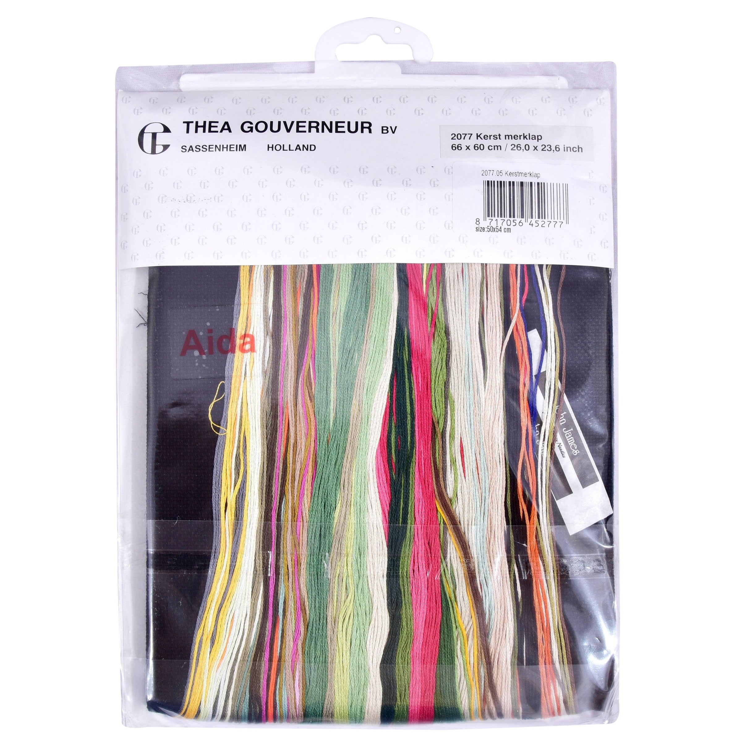 Thea Gouverneur - Counted Cross Stitch Kit - Christmas Design - Aida Black - 18 count - 2077.05 - Thea Gouverneur Since 1959