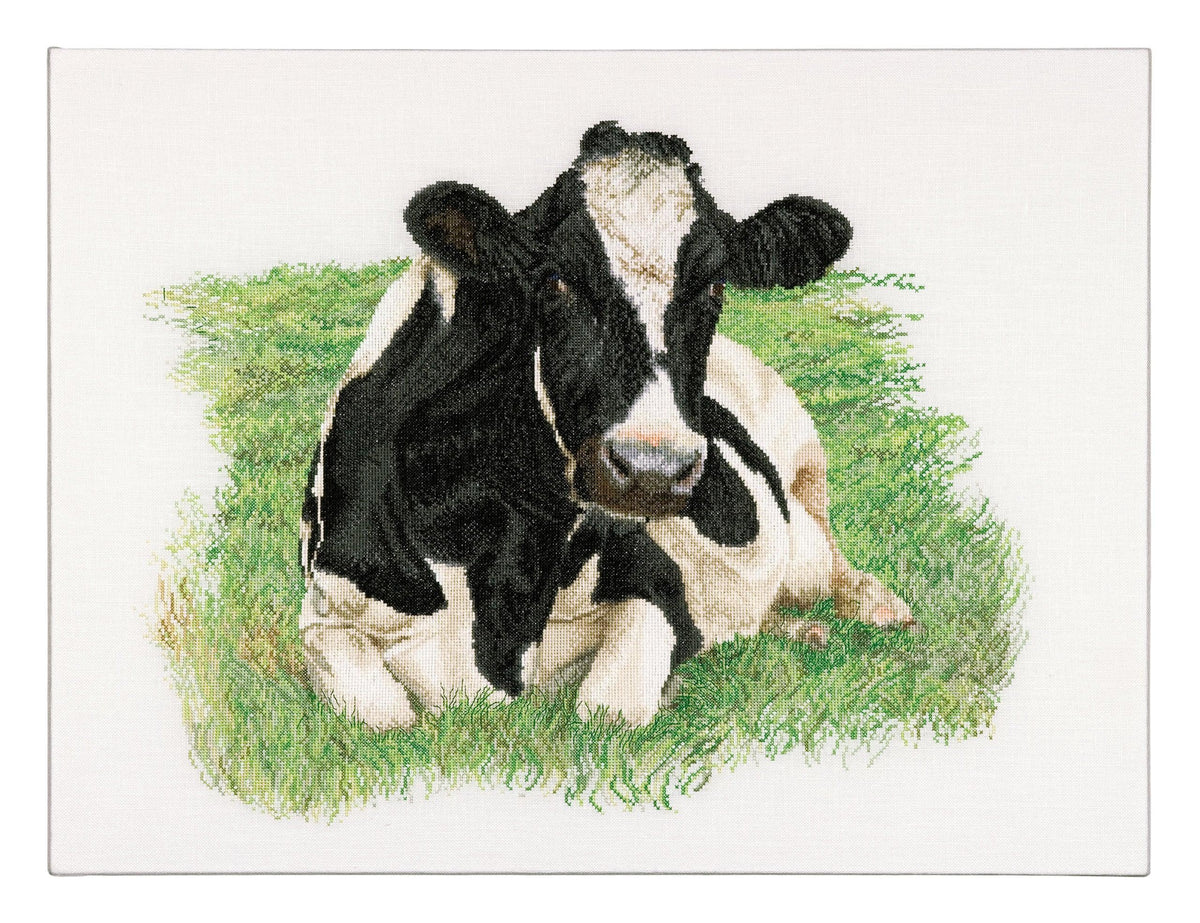 Thea Gouverneur - Counted Cross Stitch Kit - Cow (front) - Linen - 32 count - 451 - Thea Gouverneur Since 1959
