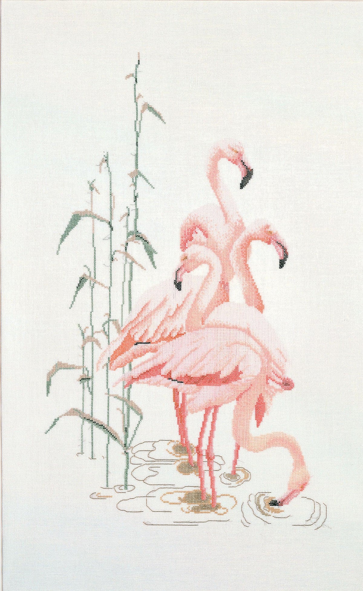 Thea Gouverneur - Counted Cross Stitch Kit - Flamingo - Linen - 32 count - 1070 - Thea Gouverneur Since 1959