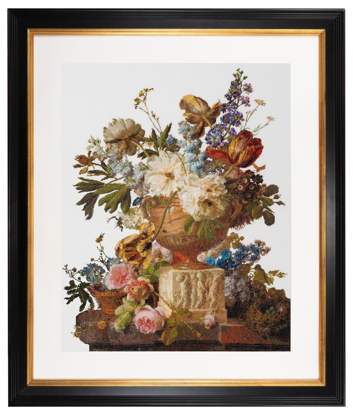 Thea Gouverneur - Counted Cross Stitch Kit - Flower Still-life with an Alabaster Vase - Aida - 18 count - 580A - Thea Gouverneur Since 1959