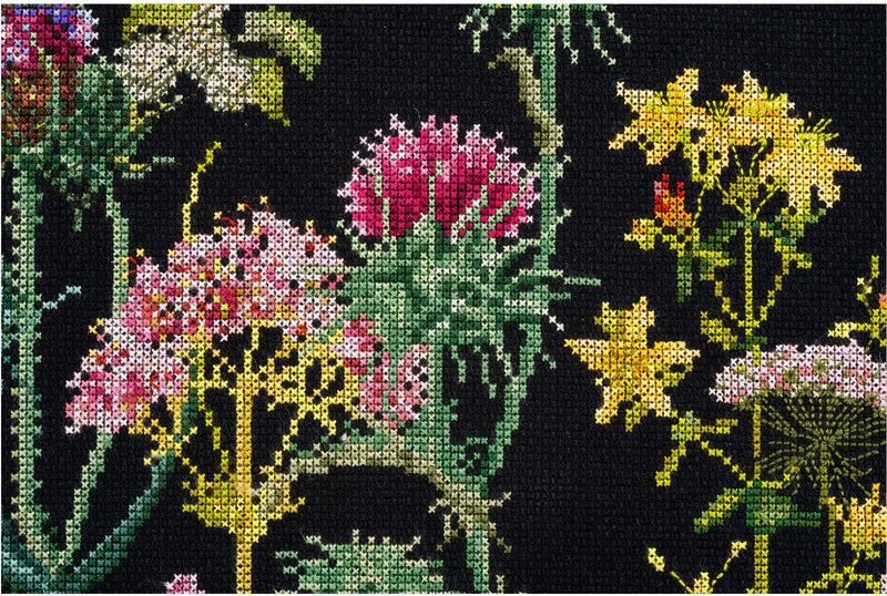 Thea Gouverneur - Counted Cross Stitch Kit - Herb Panel - Aida Black - 18 count - 424.05 - Thea Gouverneur Since 1959