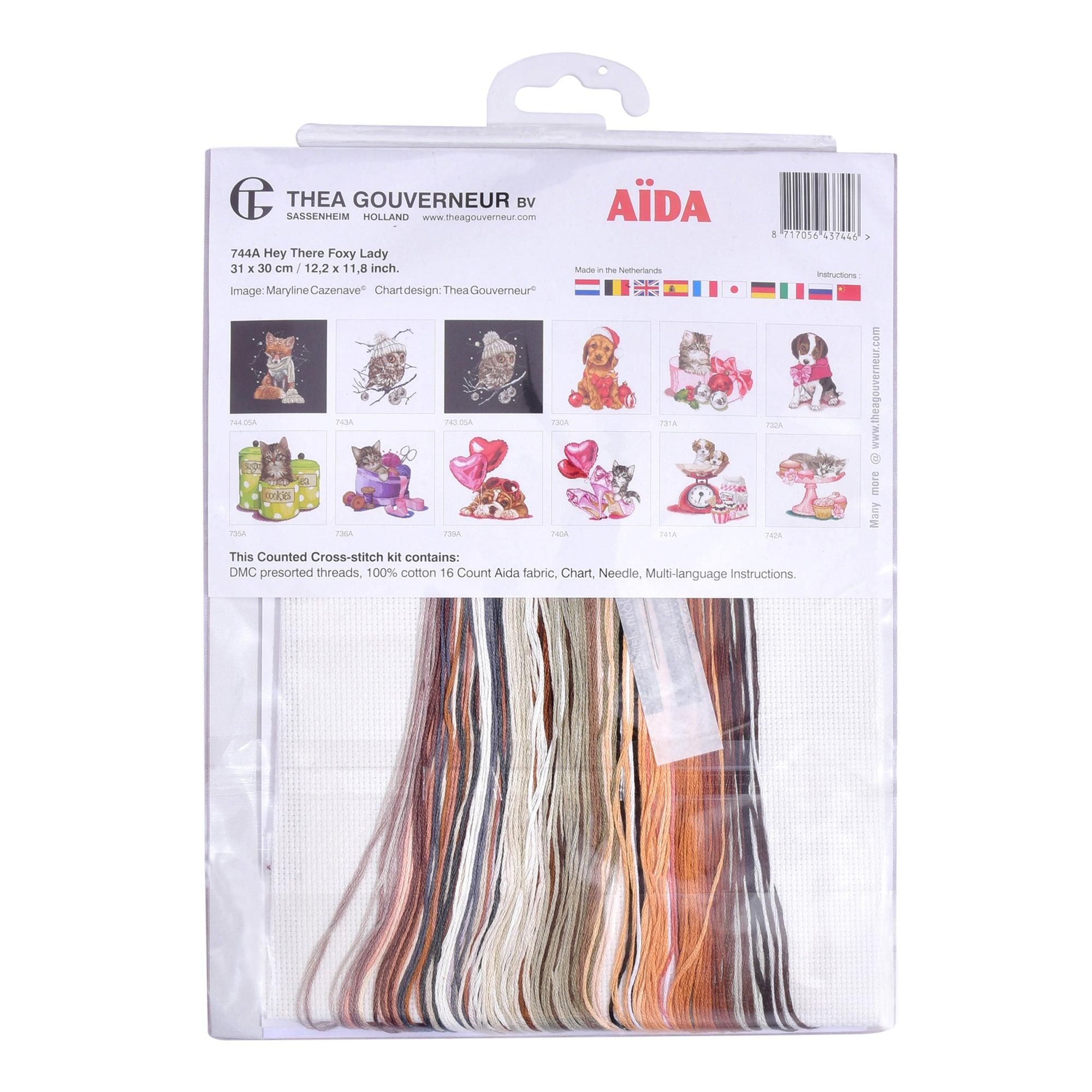 Thea Gouverneur - Counted Cross Stitch Kit - Hey There Foxy Lady - Aida - 16 count - 744A - Thea Gouverneur Since 1959