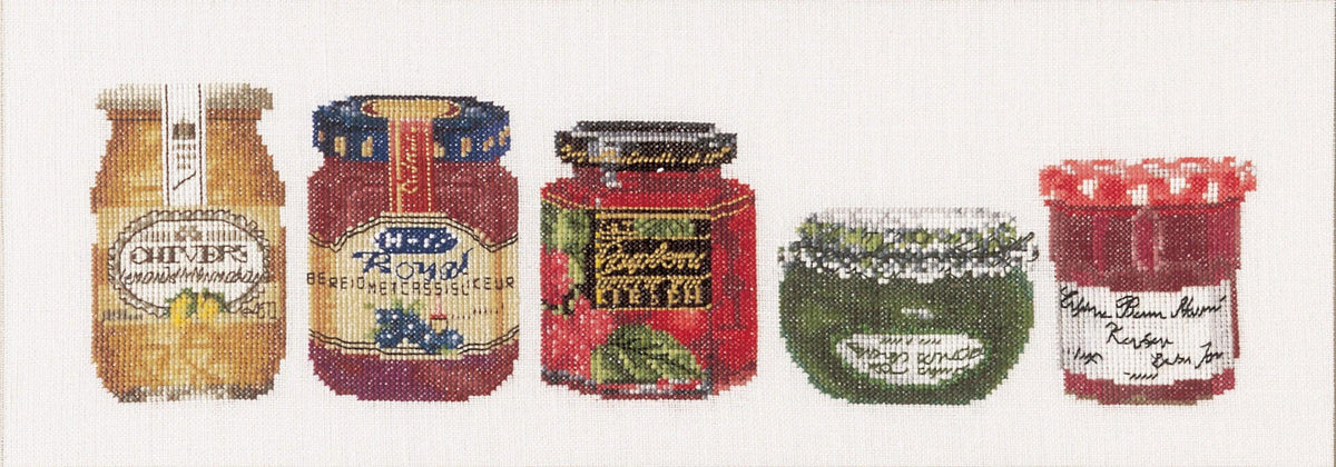 Thea Gouverneur - Counted Cross Stitch Kit - Jam Pot - Aida - 18 count - 3047A - Thea Gouverneur Since 1959