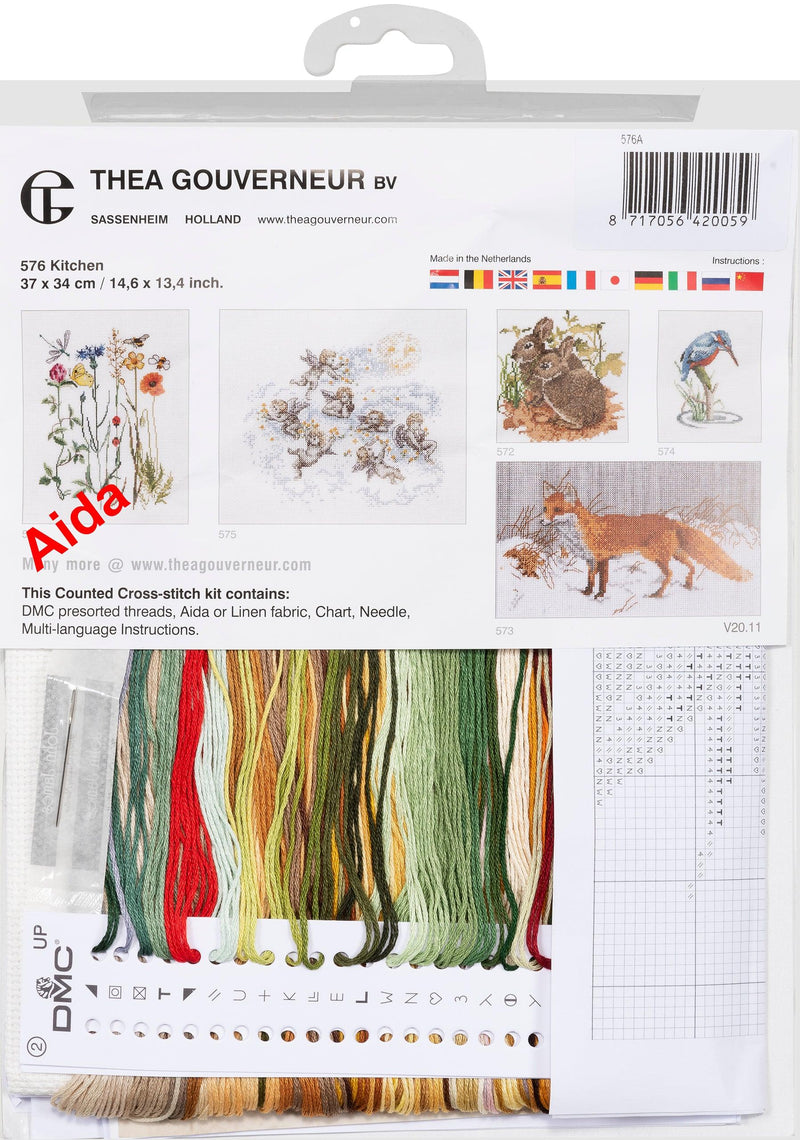 Thea Gouverneur - Counted Cross Stitch Kit - Kitchen - Aida - 14 count - 576A - Thea Gouverneur Since 1959