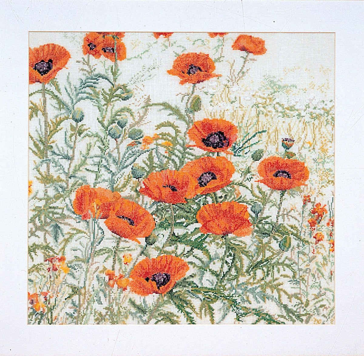 Thea Gouverneur - Counted Cross Stitch Kit - Orange Poppies - Linen - 32 count - 2062 - Thea Gouverneur Since 1959
