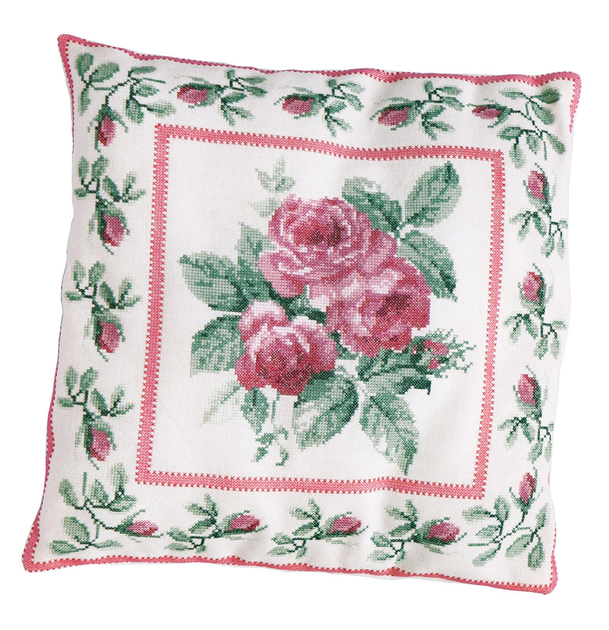 Thea Gouverneur - Counted Cross Stitch Kit - Rose Bouquet Cushion - Aida - 12 count - 2034A - Thea Gouverneur Since 1959