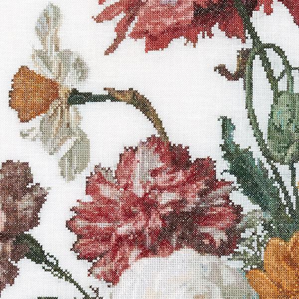 Thea Gouverneur - Counted Cross Stitch Kit - Still Life with Flowers in a glass Vase - Aida - 18 count - 785A - Thea Gouverneur Since 1959