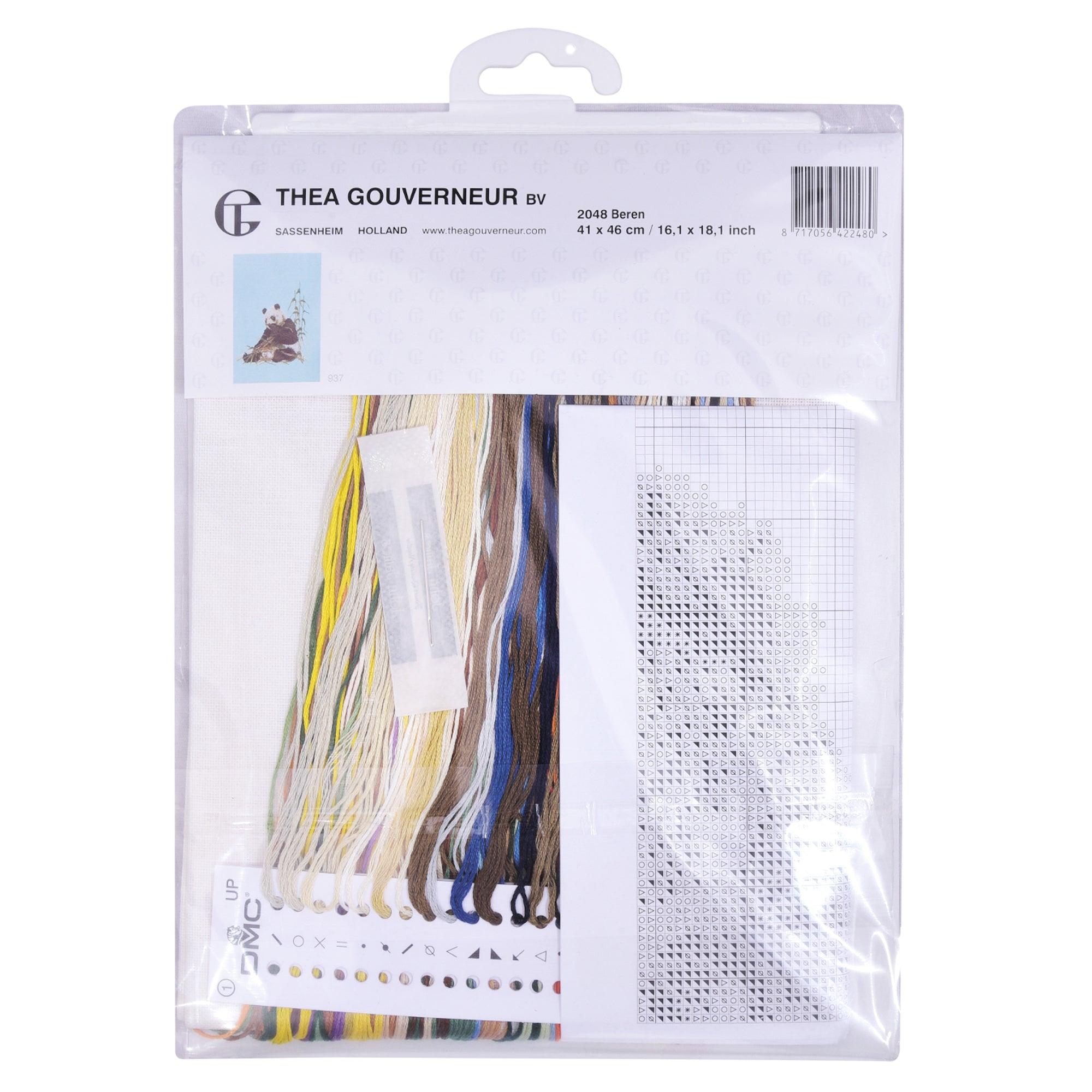 Thea Gouverneur - Counted Cross Stitch Kit - Teddy Bears - Linen - 32 count - 2048 - Thea Gouverneur Since 1959