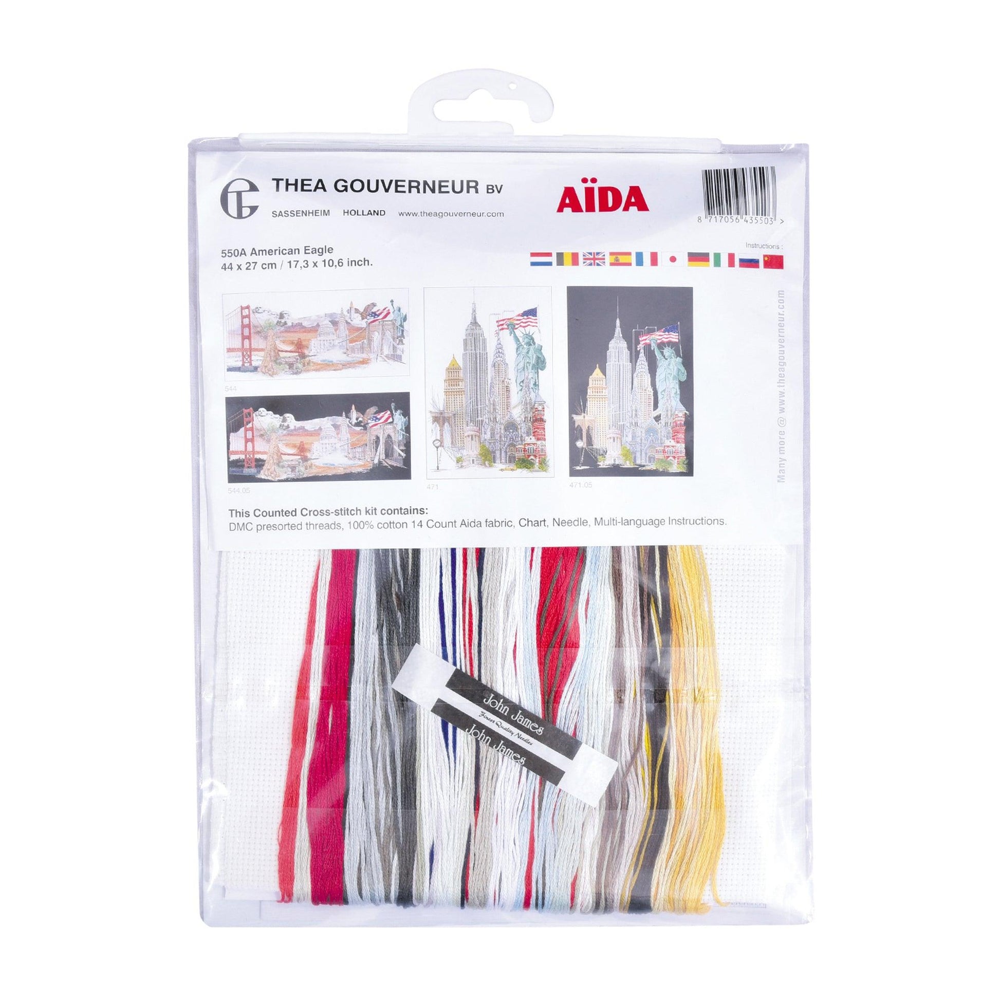 Thea Gouverneur - Counted Cross Stitch Kit - American Eagle - Aida - 14 count - 550A - Thea Gouverneur Since 1959