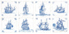 Thea Gouverneur - Counted Cross Stitch Kit - Antique Dutch Tiles Delft Blue - Aida - 18 count - 482A - Thea Gouverneur Since 1959
