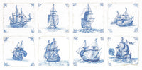 Thea Gouverneur - Counted Cross Stitch Kit - Antique Dutch Tiles Delft Blue - Linen - 36 count - 482 - Thea Gouverneur Since 1959