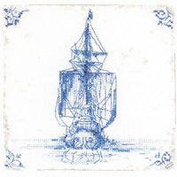 Thea Gouverneur - Counted Cross Stitch Kit - Antique Dutch Tiles Delft Blue - Linen - 36 count - 482 - Thea Gouverneur Since 1959