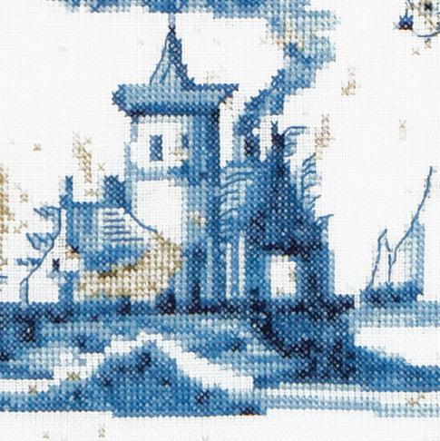 Thea Gouverneur - Counted Cross Stitch Kit - Antique Tiles Villages - Aida - 18 count - 484A - Thea Gouverneur Since 1959