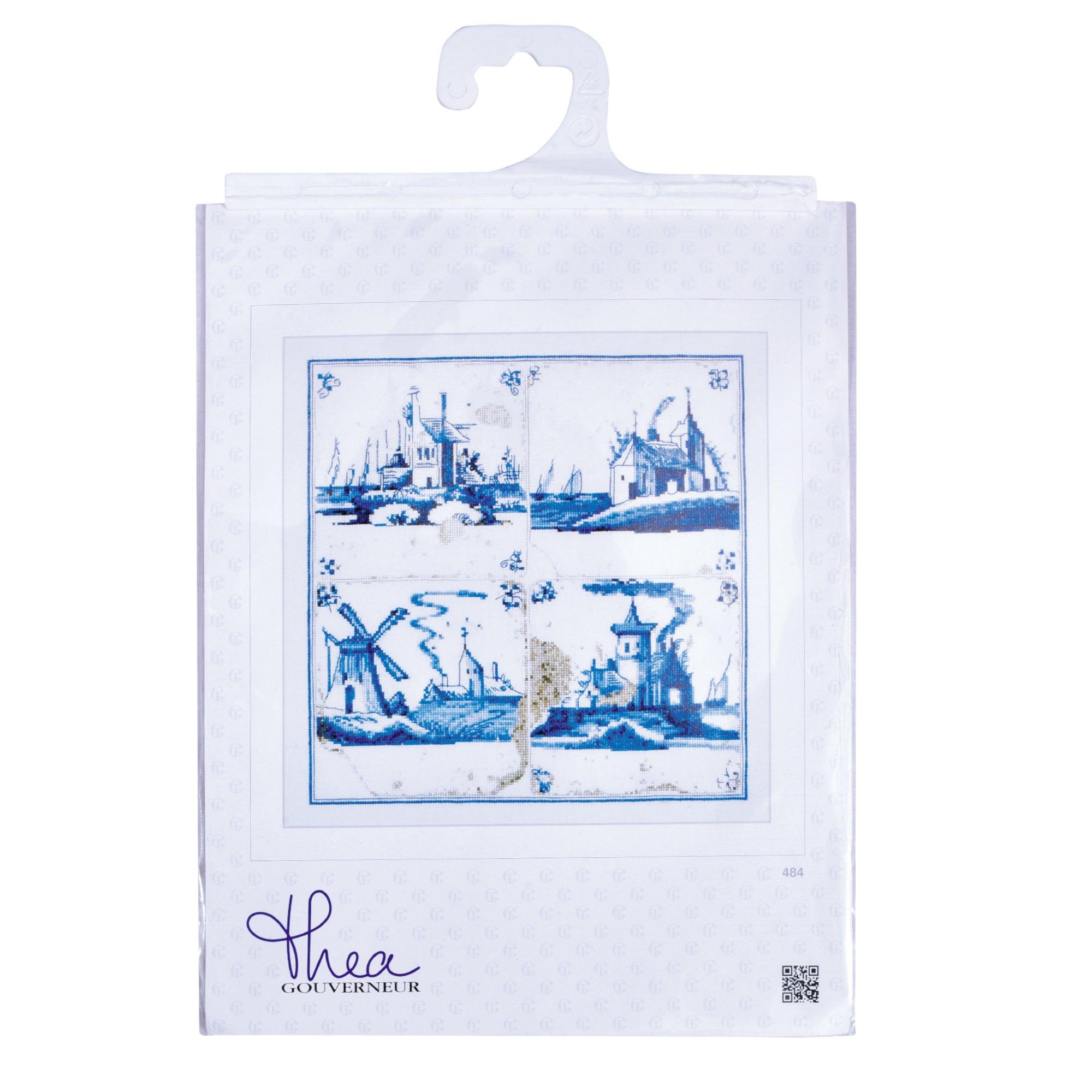 Thea Gouverneur - Counted Cross Stitch Kit - Antique Tiles Villages - Aida - 18 count - 484A - Thea Gouverneur Since 1959