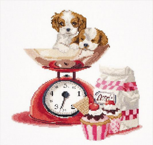 Thea Gouverneur - Counted Cross Stitch Kit - Baking Puppy - Aida - 16 count - 741A - Thea Gouverneur Since 1959