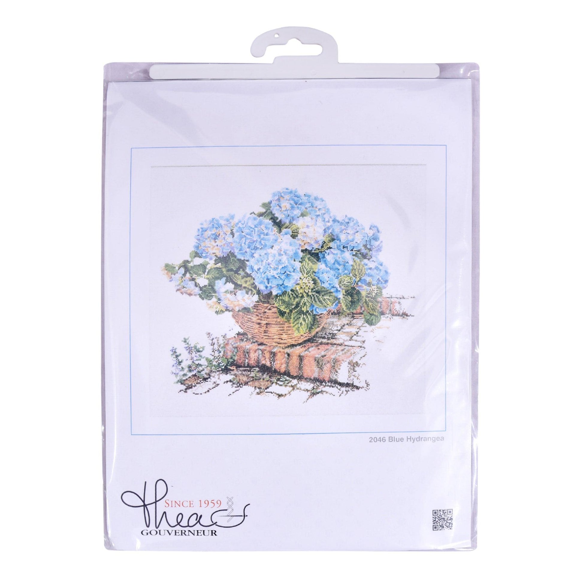 Thea Gouverneur - Counted Cross Stitch Kit - Blue Hydrangea - Aida - 16 count - 2046A - Thea Gouverneur Since 1959