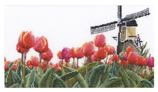 Thea Gouverneur - Counted Cross Stitch Kit - Bulbfield Tulips - Aida - 18 count - 473A - Thea Gouverneur Since 1959