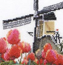 Thea Gouverneur - Counted Cross Stitch Kit - Bulbfield Tulips - Linen - 36 count - 473 - Thea Gouverneur Since 1959
