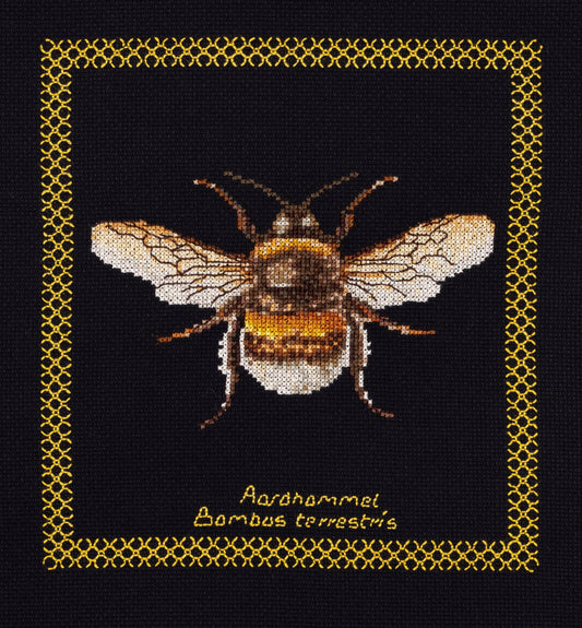 Thea Gouverneur - Counted Cross Stitch Kit - Bumble Bee - Aida Black - 18 count - 3018.05 - Thea Gouverneur Since 1959