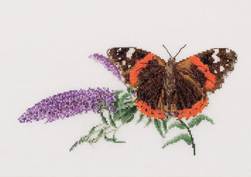 Thea Gouverneur - Counted Cross Stitch Kit - Butterfly-Budlea - Linen - 36 count - 436 - Thea Gouverneur Since 1959