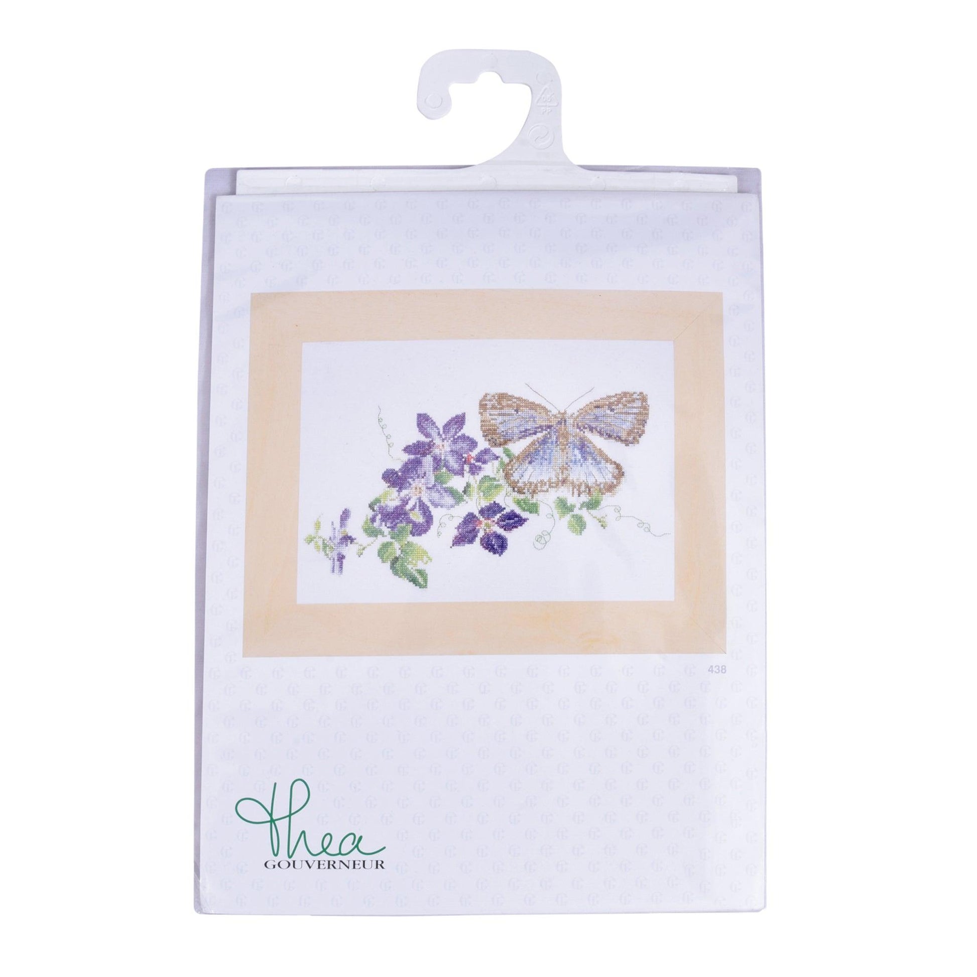 Thea Gouverneur - Counted Cross Stitch Kit - Butterfly-Clematis - Linen - 36 count - 438 - Thea Gouverneur Since 1959