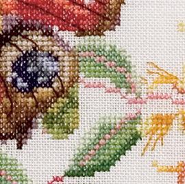Thea Gouverneur - Counted Cross Stitch Kit - Butterfly-Honeysuckle - Aida - 18 count - 439A - Thea Gouverneur Since 1959
