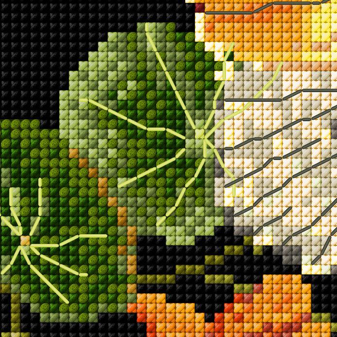 Thea Gouverneur - Counted Cross Stitch Kit - Butterfly-Nasturtium - Aida Black - 18 count - 437.05 - Thea Gouverneur Since 1959