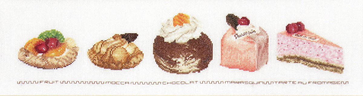 Thea Gouverneur - Counted Cross Stitch Kit - Cake Assortment - Aida - 18 count - 3050A - Thea Gouverneur Since 1959