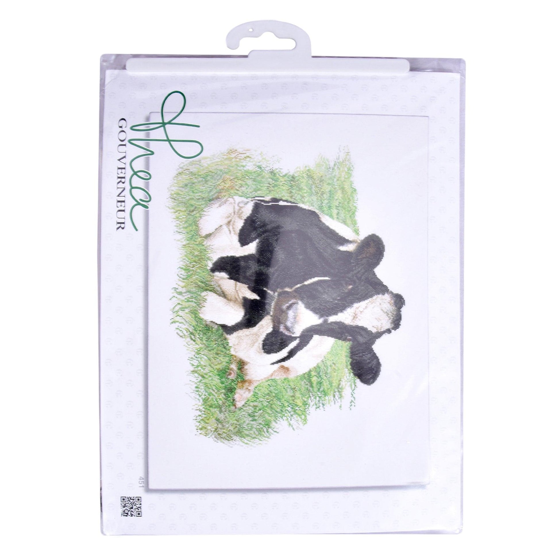 Thea Gouverneur - Counted Cross Stitch Kit - Cow (front) - Linen - 32 count - 451 - Thea Gouverneur Since 1959