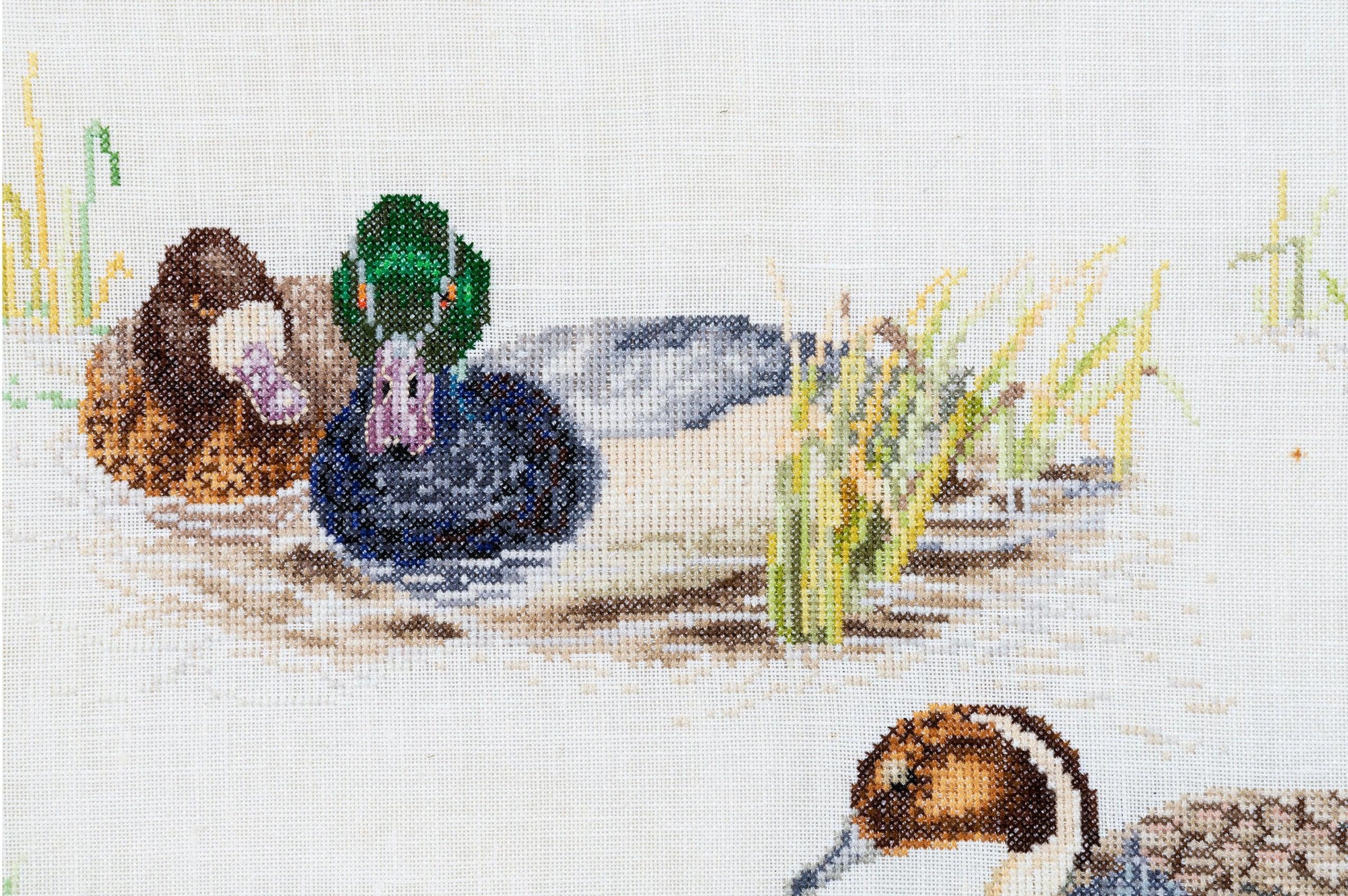 Thea Gouverneur - Counted Cross Stitch Kit - Ducks - Linen - 36 count - 2064 - Thea Gouverneur Since 1959