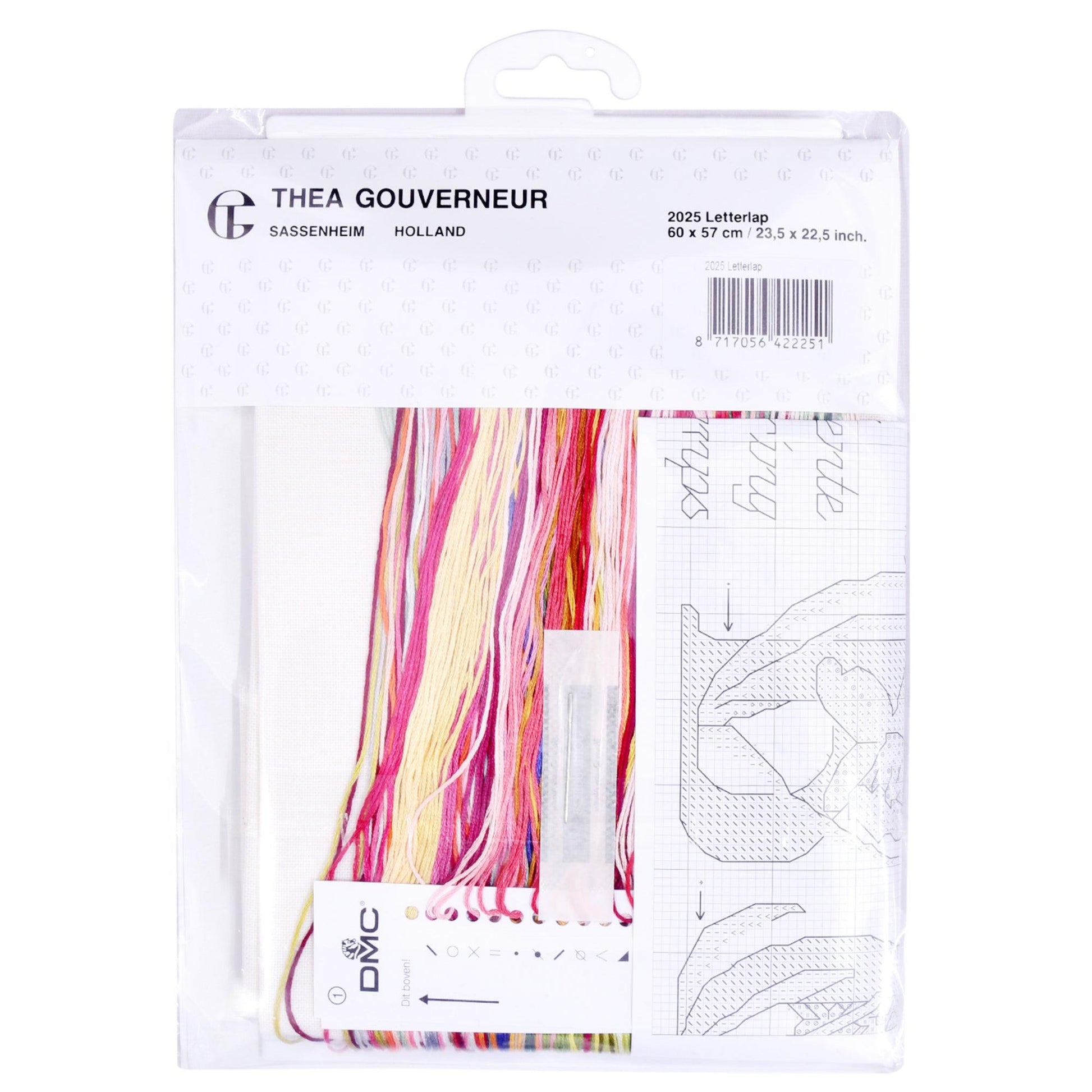 Thea Gouverneur - Counted Cross Stitch Kit - Floral Alphabet - Linen - 32 count - 2025 - Thea Gouverneur Since 1959