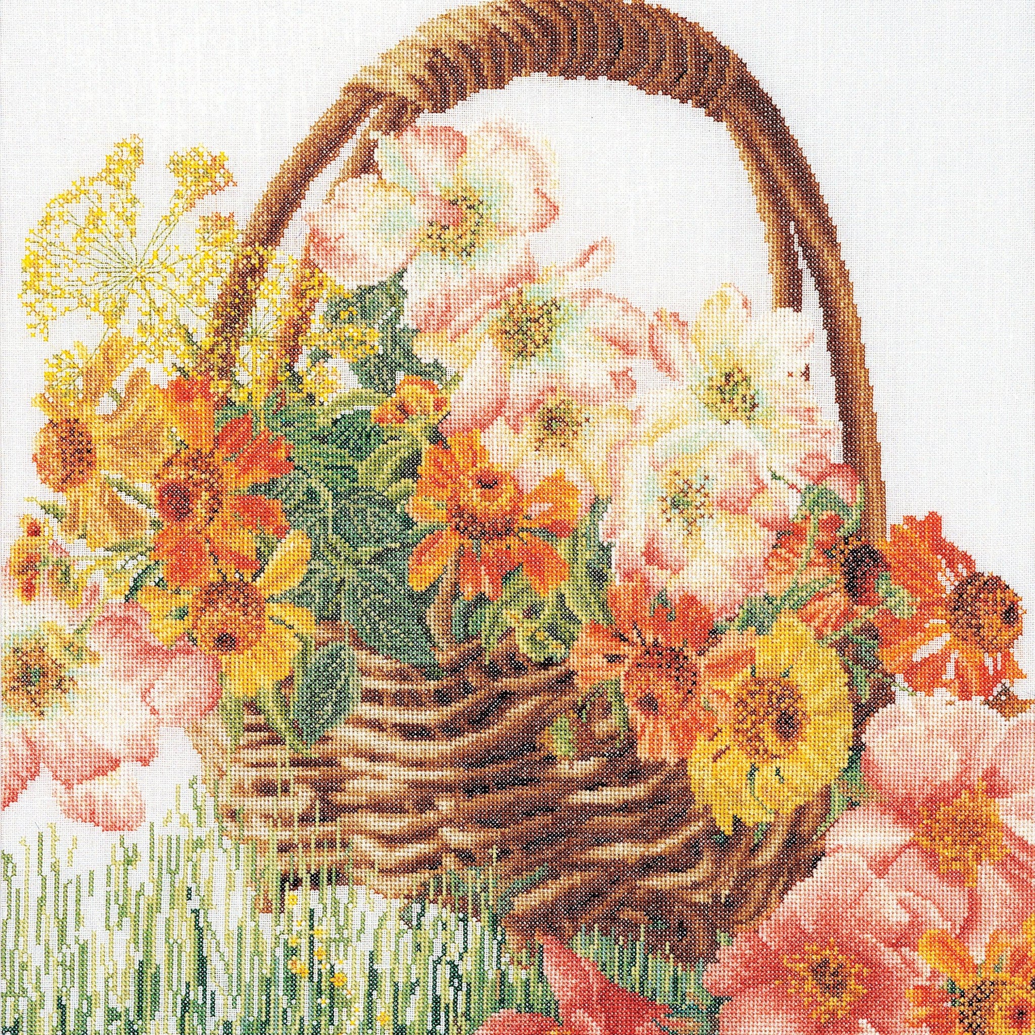 Thea Gouverneur - Counted Cross Stitch Kit - Flower Basket - Aida - 18 count - 3064A - Thea Gouverneur Since 1959