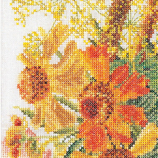 Thea Gouverneur - Counted Cross Stitch Kit - Flower Basket - Linen - 36 count - 3064 - Thea Gouverneur Since 1959