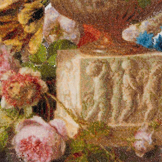 Thea Gouverneur - Counted Cross Stitch Kit - Flower Still-life with an Alabaster Vase - Aida - 18 count - 580A - Thea Gouverneur Since 1959