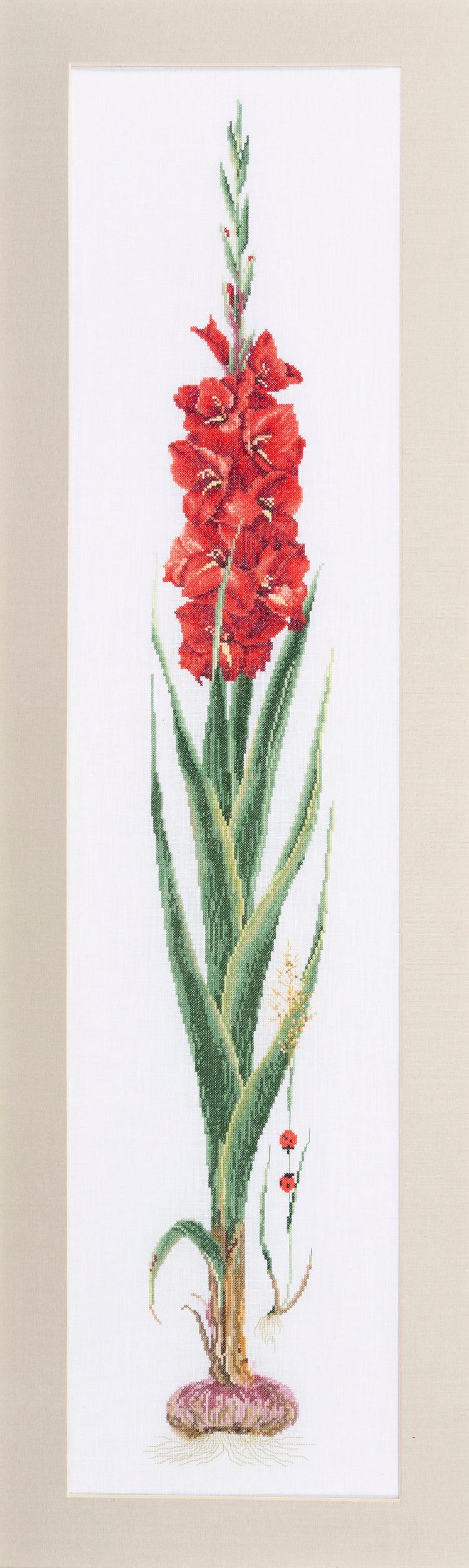 Thea Gouverneur - Counted Cross Stitch Kit - Gladioli Red - Aida - 18 count - 3073A - Thea Gouverneur Since 1959