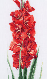 Thea Gouverneur - Counted Cross Stitch Kit - Gladioli Red - Aida - 18 count - 3073A - Thea Gouverneur Since 1959