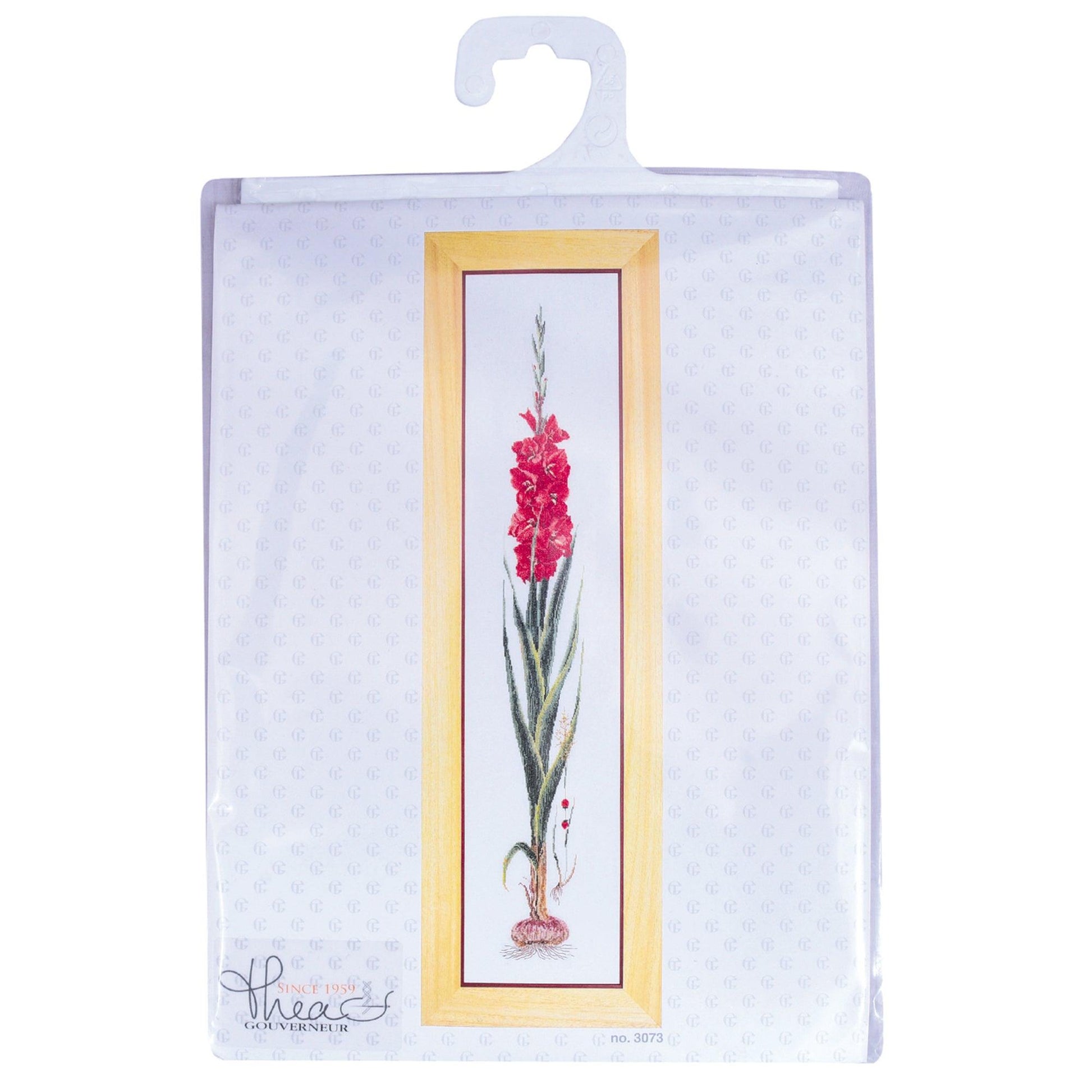 Thea Gouverneur - Counted Cross Stitch Kit - Gladioli Red - Linen - 36 count - 3073 - Thea Gouverneur Since 1959