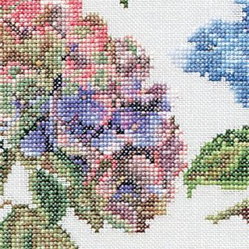 Thea Gouverneur - Counted Cross Stitch Kit - Hydrangea Panel - Aida - 16 count - 3067A - Thea Gouverneur Since 1959