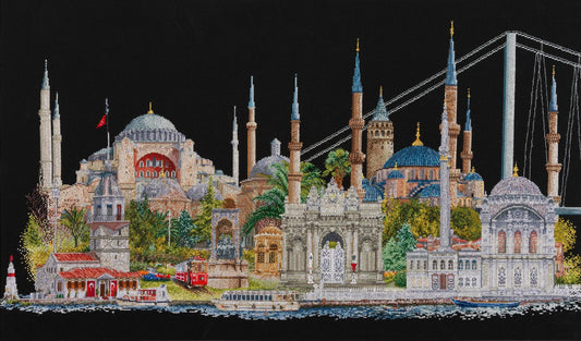 Thea Gouverneur - Counted Cross Stitch Kit - Istanbul - Aida Black - 18 count - 479.05 - Thea Gouverneur Since 1959