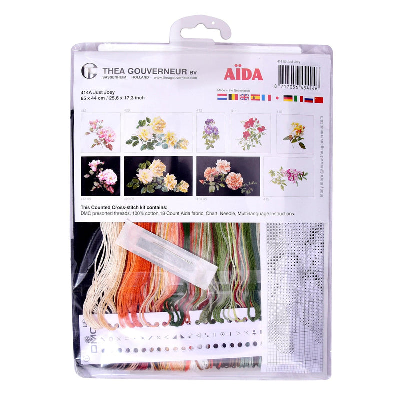 Thea Gouverneur - Counted Cross Stitch Kit - Just Joey - Aida Black - 18 count - 414.05 - Thea Gouverneur Since 1959