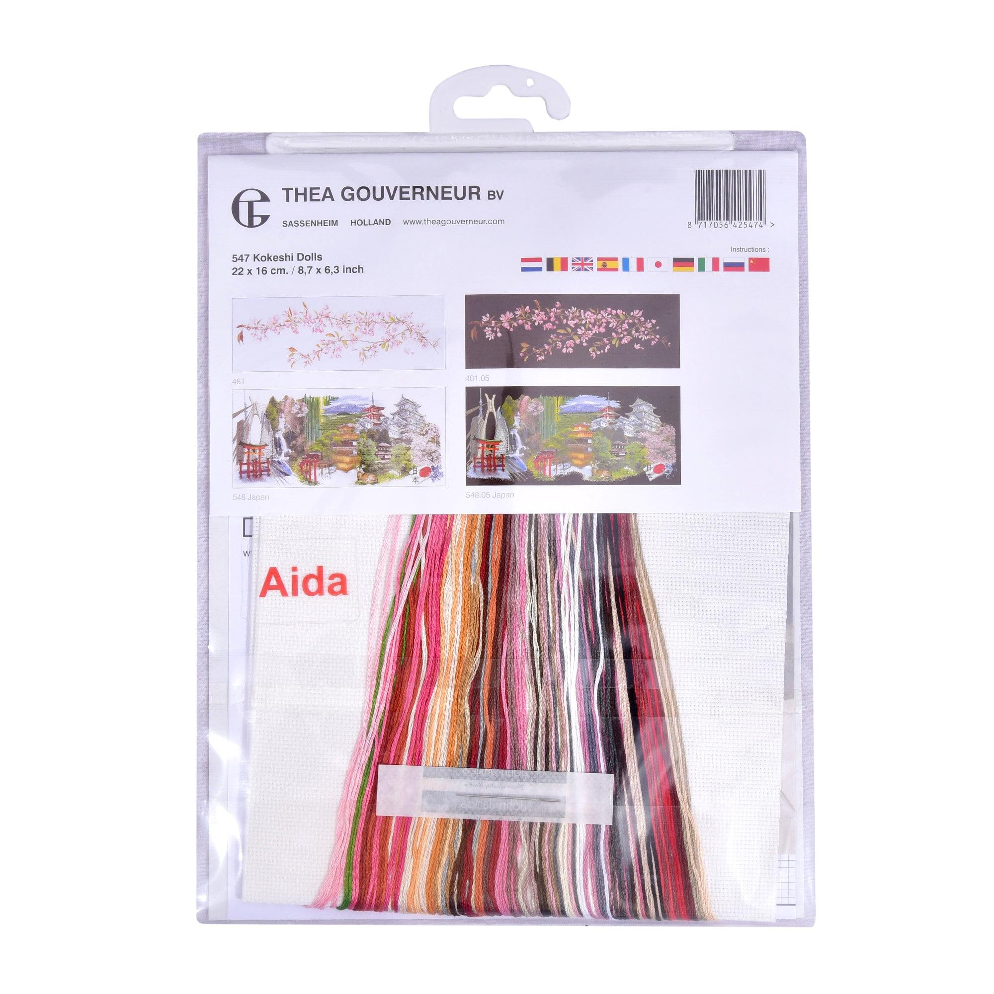 Thea Gouverneur - Counted Cross Stitch Kit - Kokeshi Dolls - Aida - 18 count - 547A - Thea Gouverneur Since 1959