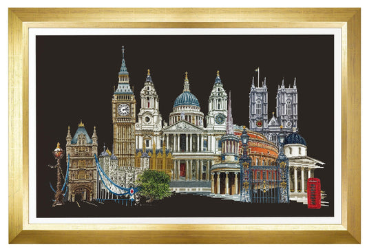 Thea Gouverneur - Counted Cross Stitch Kit - London - Aida Black - 18 count - 470.05 - Thea Gouverneur Since 1959