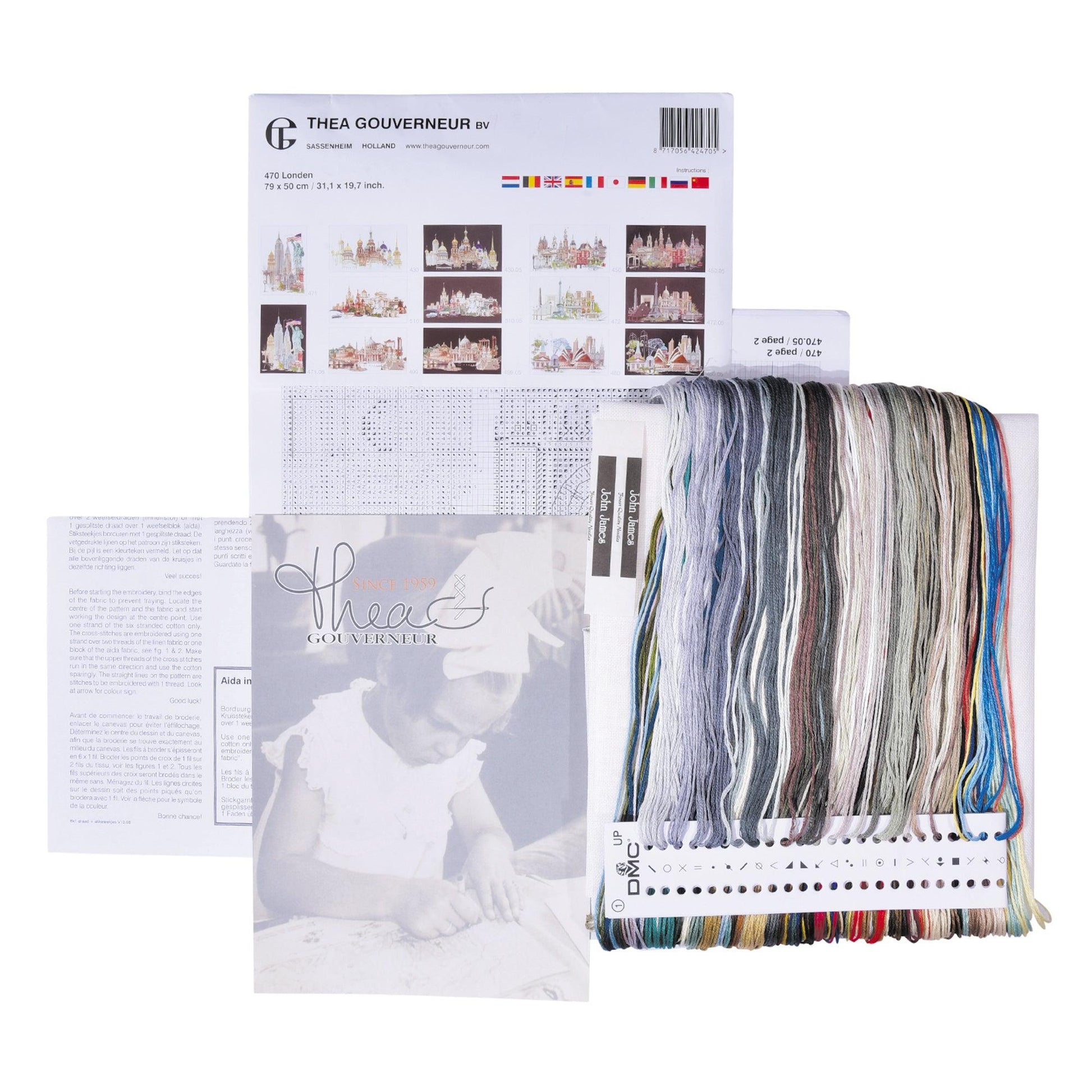 Thea Gouverneur - Counted Cross Stitch Kit - London - Linen - 36 count - 470 - Thea Gouverneur Since 1959