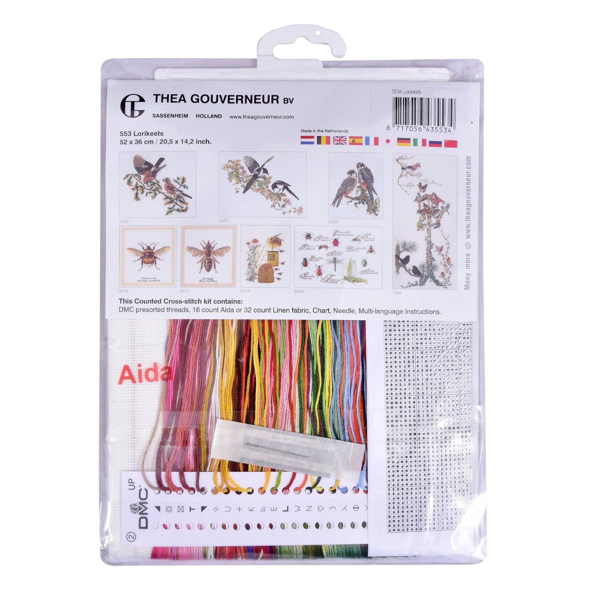 Thea Gouverneur - Counted Cross Stitch Kit - Lorrikeets - Aida - 16 count - 553A - Thea Gouverneur Since 1959