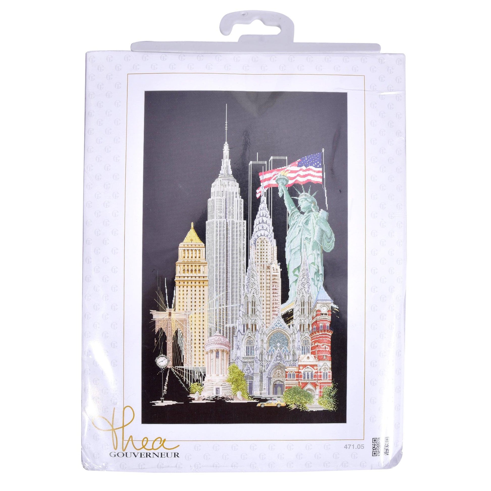 Thea Gouverneur - Counted Cross Stitch Kit - New York - Aida Black - 18 count - 471.05 - Thea Gouverneur Since 1959